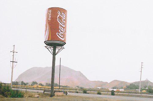 Giant Coke can erected by the famed Dona Paulina chicharrone eatery